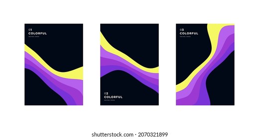 Colorful background. Trendy design. Abstract illustration layout bundle. Brochure template collection design. Modern corporate report cover. Front page catalog mock up set. Cover design. Vector eps10
