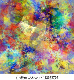Colorful background of triangles. Seamless abstract vector template. It looks like a smooth crystal surface