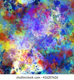 Colorful background of triangles. Seamless abstract vector template. It looks like a smooth crystal surface