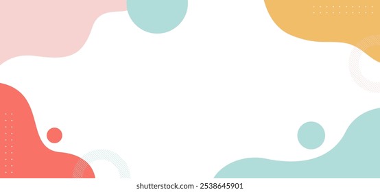 A colorful background with various circles scattered throughout. The background is predominantly white, with the circles of different sizes and colors creating a visually appealing