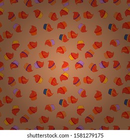Colorful background vector with collection of confectionery. Seamless cupcakes hand drawn seamless pattern. Decorative wallpaper, good for printing. Romantic ornament, backdrop design.
