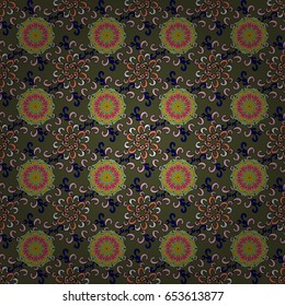 Colorful background. Vector ethnic mandalas, doodle background circles.
