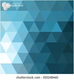 Colorful background. Vector geometric shapes. The color of the sea depths. Texture for the design of brochures, covers.The composition of the trend in colors consisting of a triangular structure.