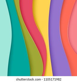 Colorful background with vector waves.