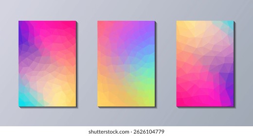 Vertical de fondo colorido geométrico Abstractas bajo poli gradiente Vector poligonal conjunto