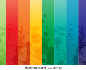 Colorful Background with vertical lines and splashes on them