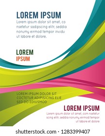 Colorful background with wave - brochure design of flyer