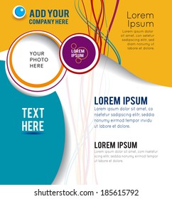 Colorful background with wave - brochure design of flyer