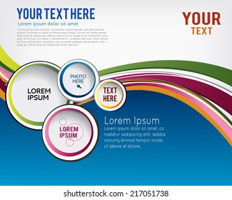 Colorful background with wave - brochure design or flyer