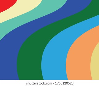 Fondo colorido con olas de estilo plano. Gráficos vectoriales.