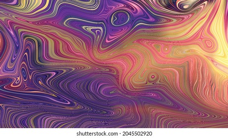 Colorful background with wavy and curled lines. Wood texture.