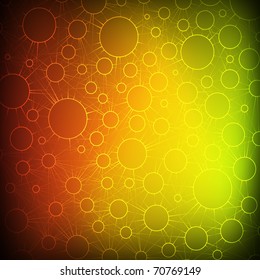 colorful background which shows a circle connected by lines