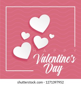 Colorful background with white hearts for valentine's day