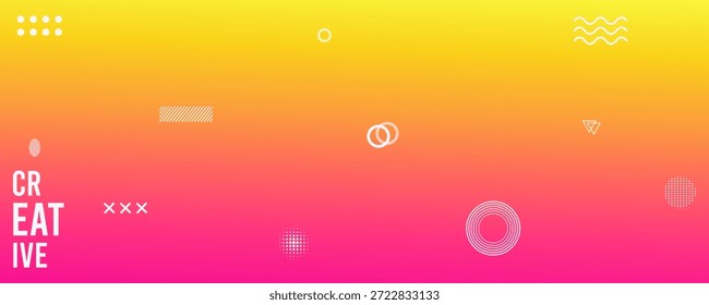 Fondo colorido con Formas blancas y texto creativo