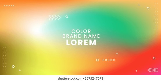 A colorful background with a white text that says Color Brand Name Lorem