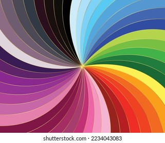 Colorful backgrounds are combined to form a rainbow. with gold color to help create beauty