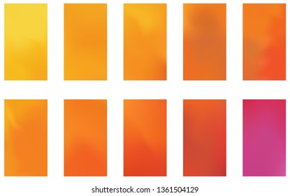 Colorful backgrounds in trendy neon colors. Modern screen vector design for mobile app. Soft color abstract gradients.