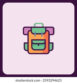 Colorful Backpack Icon Design for Travel and Adventure