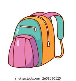 Ilustración vectorial colorida del icono de la mochila