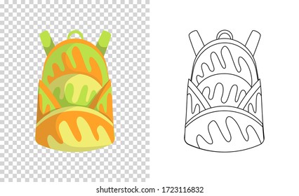 Colorful backpack of pupil. Kids school bag