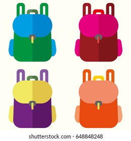 Colorful backpack school bag icon