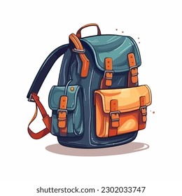 A colorful backpack with a strap and a pocket on the front.