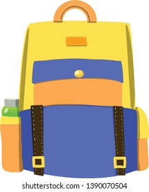 Colorful backpack, vector on white background