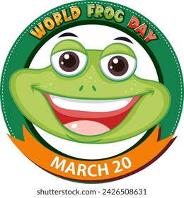 Colorful badge celebrating World Frog Day on March 20