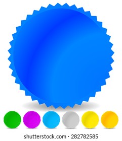 Colorful badges with blank space, vector.