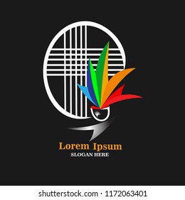 Colorful badminton shuttlecock creative logo symbol