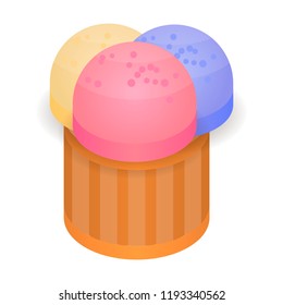 Colorful bakery icon. Isometric of colorful bakery vector icon for web design isolated on white background