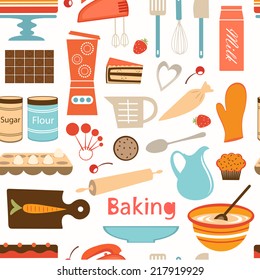 A colorful baking  semaless wallpaper. Vertor format