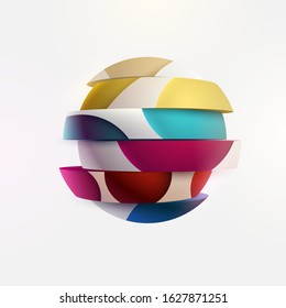 Colorful ball. Art segmented geometric primitive