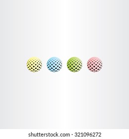 colorful ball circle with square halftone vector set