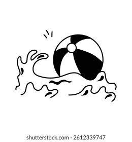 A colorful ball floating in pool, ready to use vector