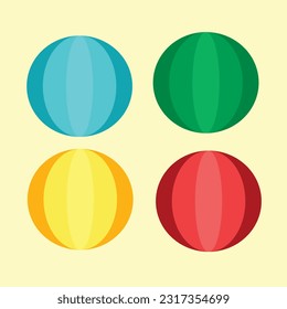 Colorful ball icon berlatar cream
