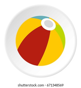 Colorful ball icon in flat circle isolated vector illustration for web