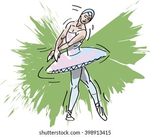 Colorful Ballet Dancer Posing.