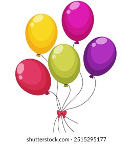 colorful balloon for birthday celebration fun vector