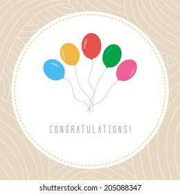 Colorful balloon card for congratulations.