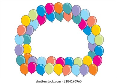 Colorful balloon decoration. helium vector. Colorful balloon frame. Perfect for decorating birthday parties and other festive celebrations