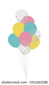 Colorful balloon decoration illustrations for parties, birthdays, baby showers and events.