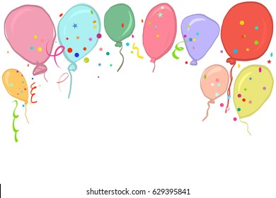 Colorful balloon greeting card vector background
