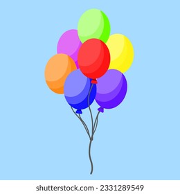 Colorful balloon, Group of colorful balloon for celebrating, Birthday, festival in flat vector illustration design