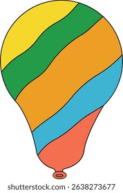 A colorful balloon illustration stock design element with playful details, it is perfect for celebrations, invitations, party decor, children's themes, and festive graphic design projects.