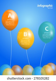 Colorful Balloon Infographic on Blue Background