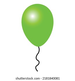 Colorful balloon isolated on white background. Holiday element design realistic baloon with black ribbon and bow