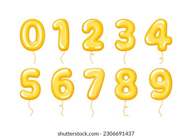 Colorful balloon number collection. Vector illustration