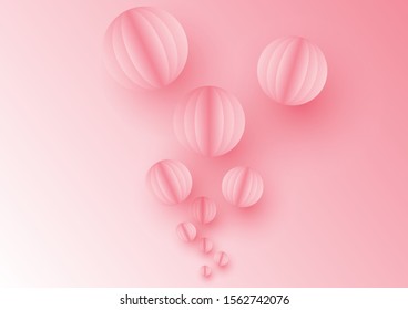 colorful balloon on pink background 