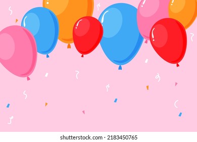 Colorful Balloon Party With Paper Shoot